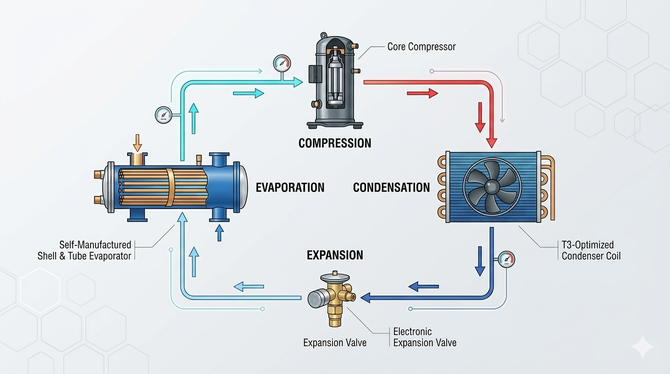 APT in-house titanium coil heat exchanger manufacturing for industrial chiller systems