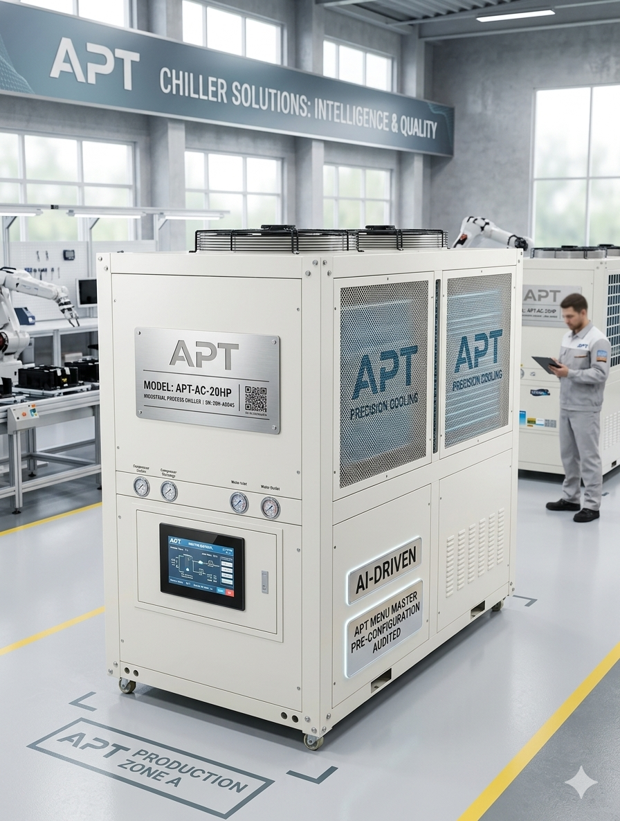 APT 20HP AI-Driven Industrial Chiller - Smart Manufacturing Concept