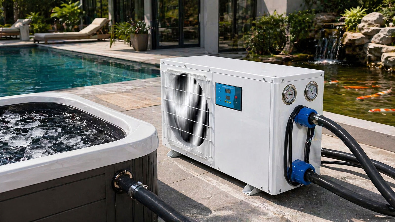 Small constant temperature pool cooling system