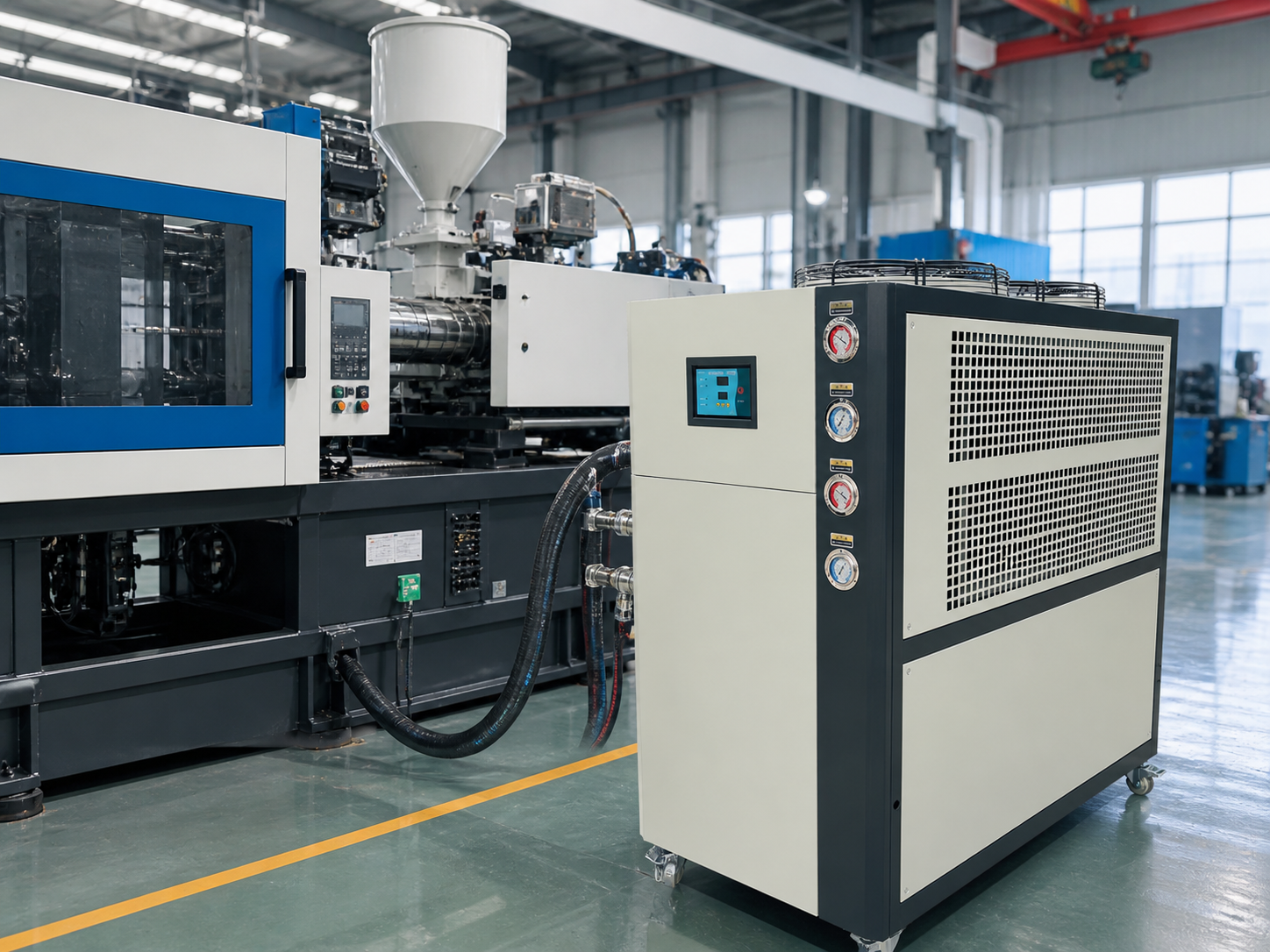 10HP injection molding chiller solution for mold cooling and plastic processing
