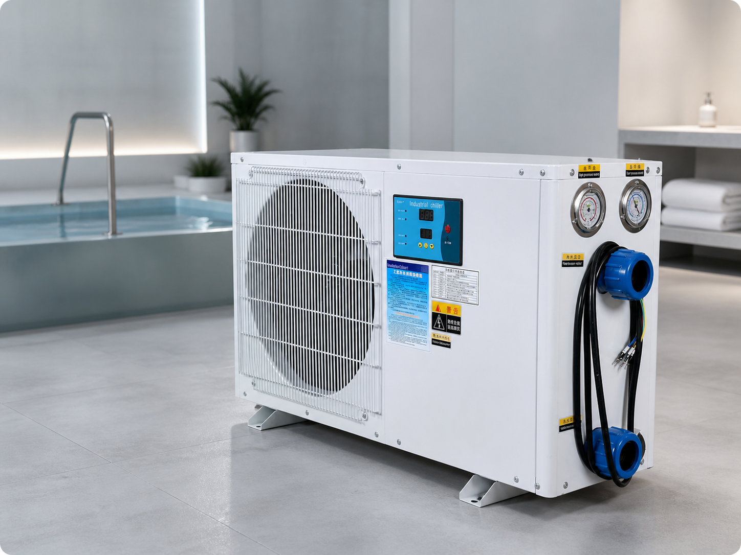 2 HP compact air-cooled chiller for ice bath cold plunge and recovery cooling