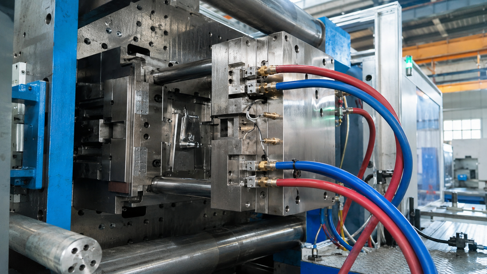 Industrial air-cooled process chiller for plastic extrusion cooling