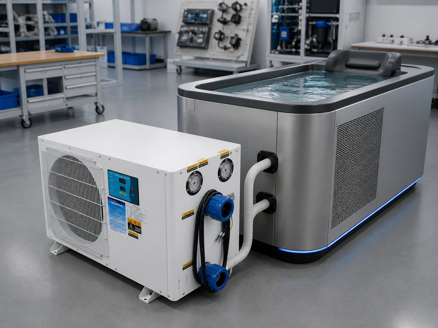 Custom OEM integrated industrial chiller project with compact cooling system design