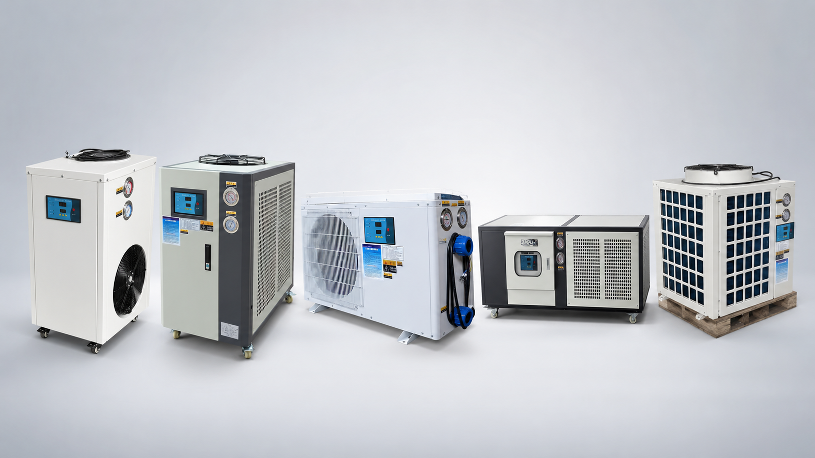 Compact air-cooled industrial chiller for small process cooling equipment