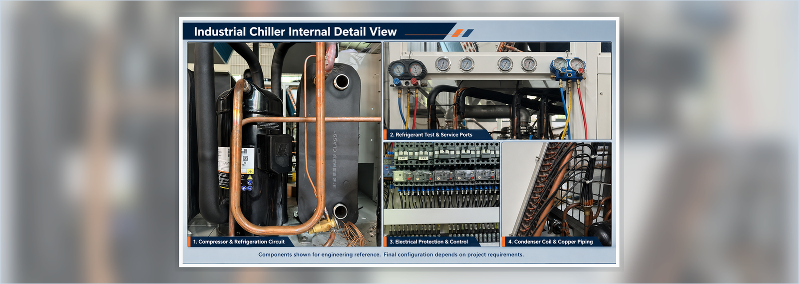 Industrial chiller internal detail card wide view